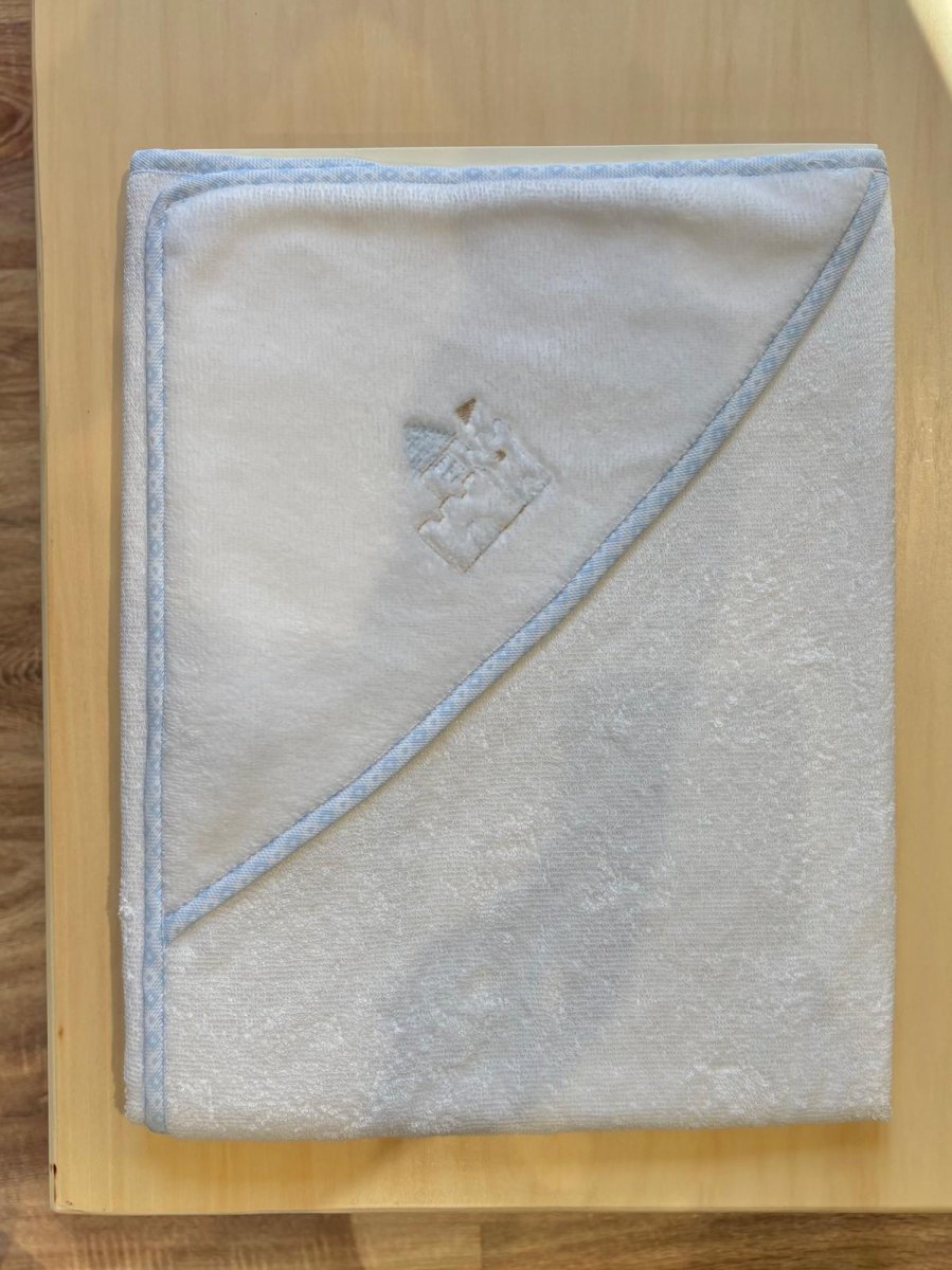 Accappatoio Spugna Azzurro e Bianco – Marlù