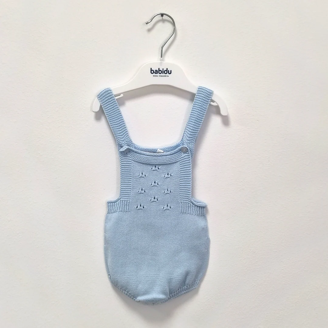 Pagliaccetto bambino in filo azzurro estivo – dalla 6 alla 12 mesi